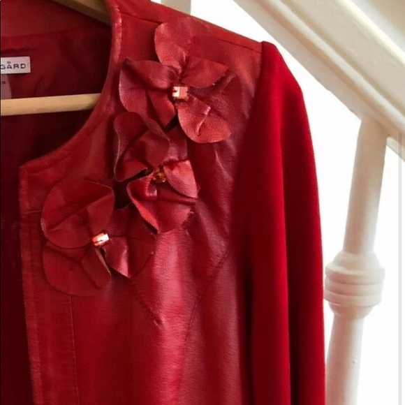 Like New Red Leather Jacket - peter nygard - Picture 2 of 3